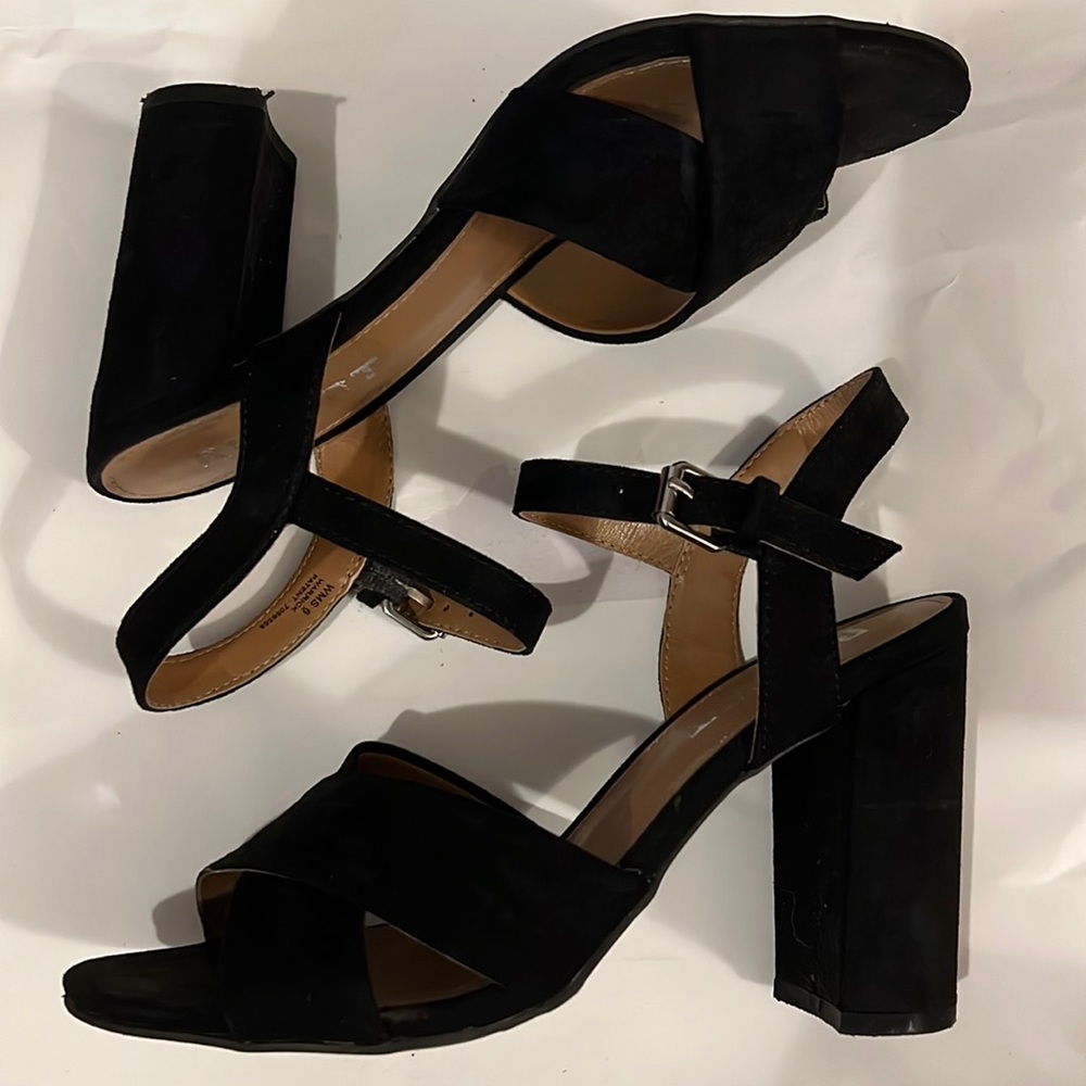 Black suede heels